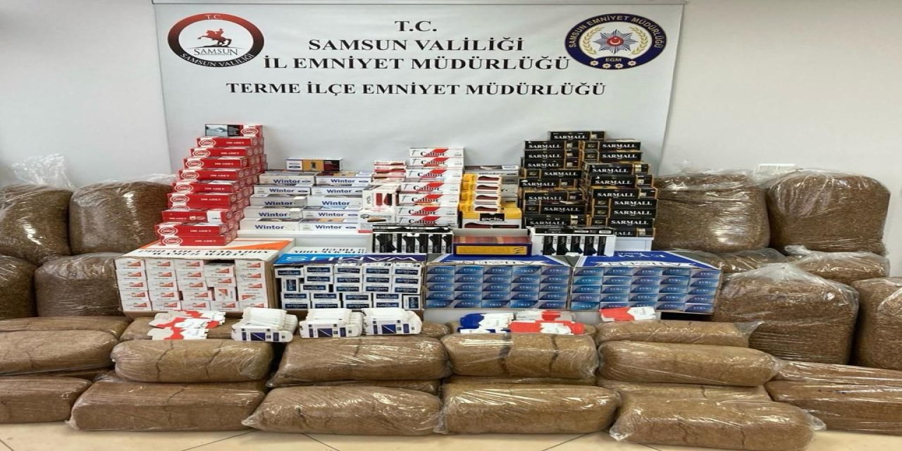 Samsun'da 1 ton 360 kilo kaçak tütün ele geçirildi; 2 gözaltı
