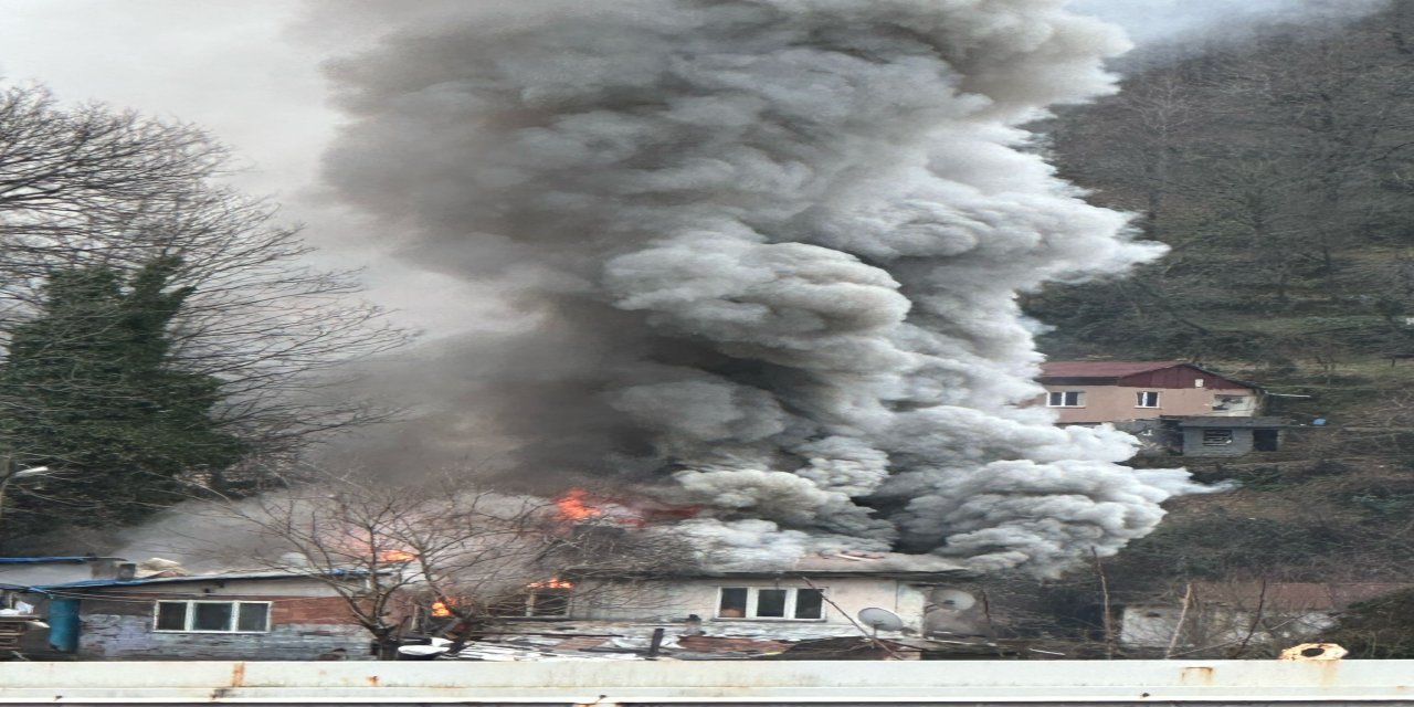 Zonguldak'ta iki katlı evde yangın; yardım kömürünün patladığı iddiası