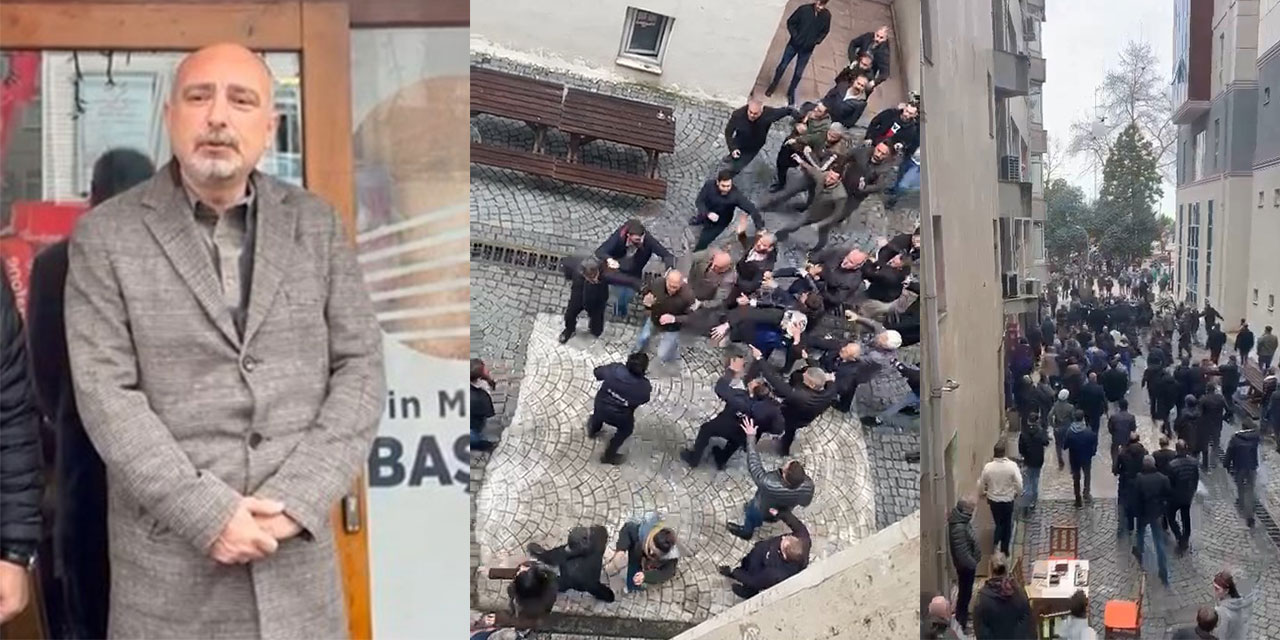 CHP Hopa seçim bürosunda yumruklu kavga kamerada