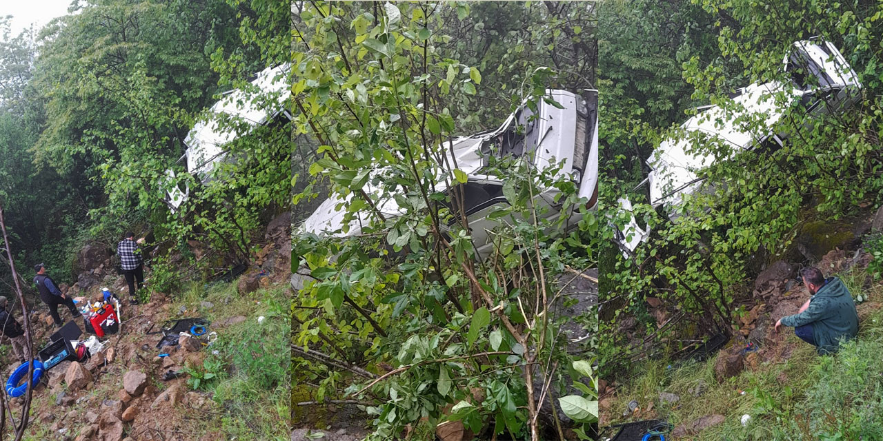 Rize'de uçuruma yuvarlanan aracın sürücüsü yaralandı