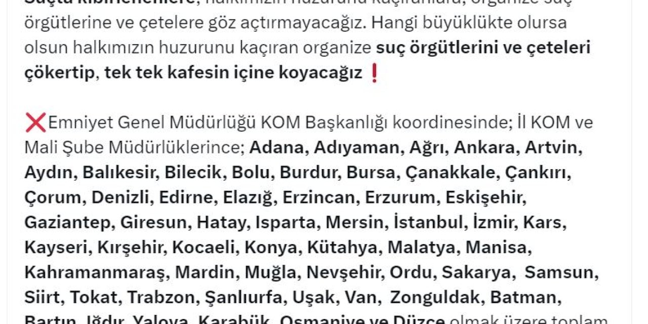 Ankara 56 İlde Mali Suç Örgütlerine Operasyon; 147 Şüpheliye İşlem Yapıldı