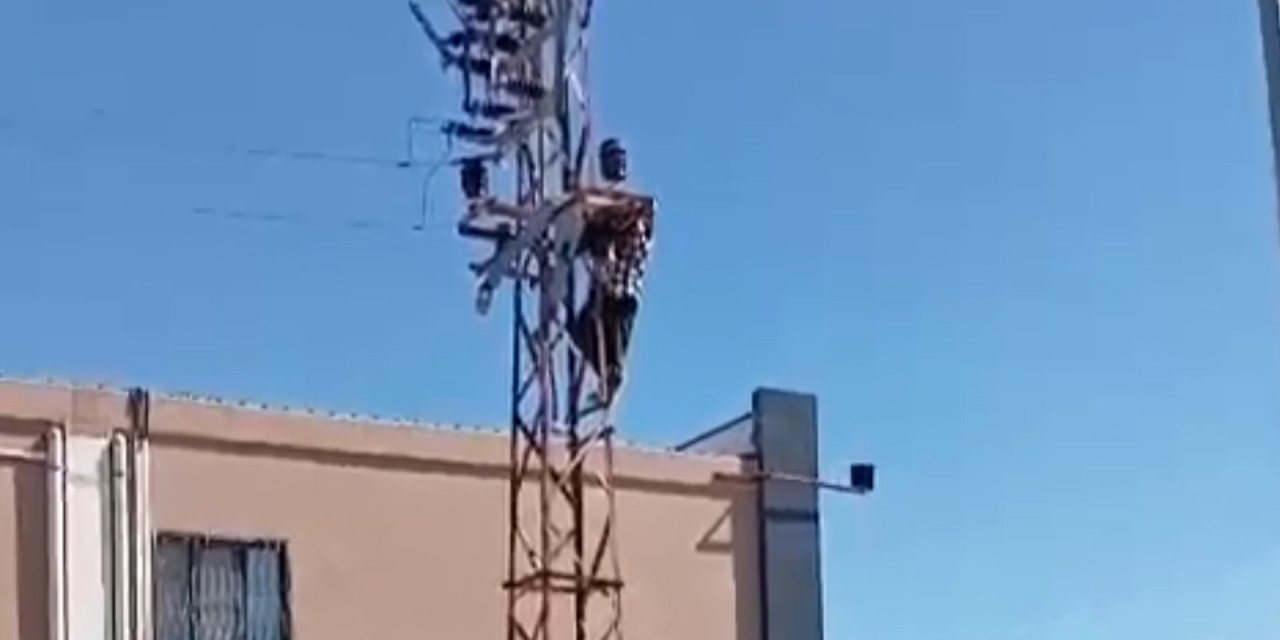 Yüksek Gerilim Hattı Direğinde Akıma Kapılıp Yaralandı