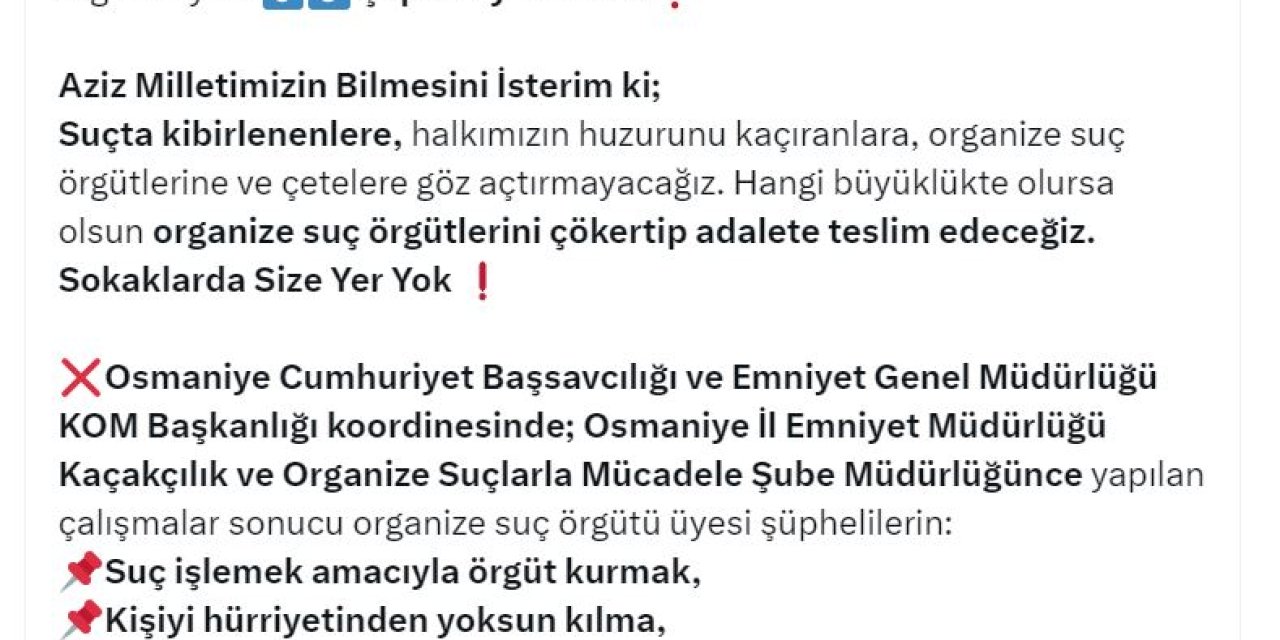 Osmaniye'de 2 Ayrı Suç Örgütü Çökertildi; 55 Gözaltı