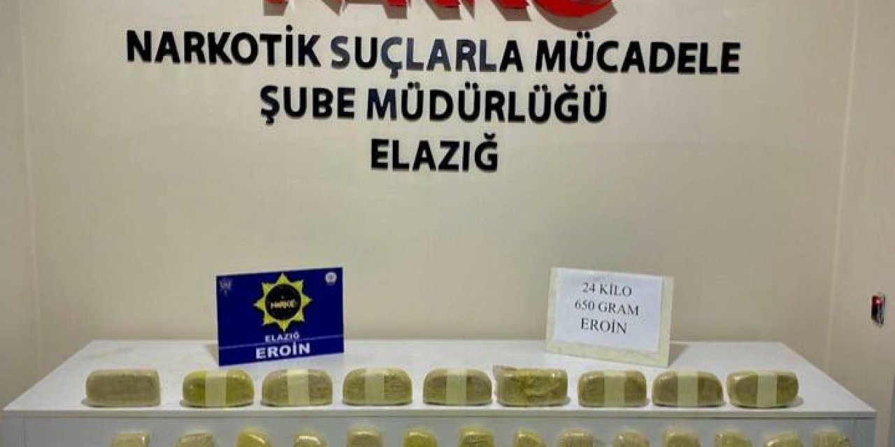 Elazığ’da 24 Kilo 650 Gram Eroine 3 Tutuklama