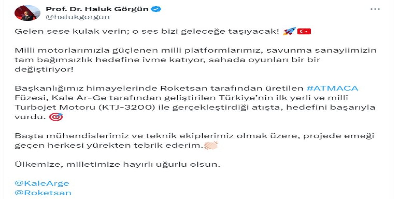 Atmaca Füzesi, Hedefini Başarıyla Vurdu