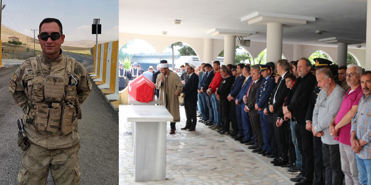 Rize'de kalp krizi geçiren uzman çavuş Kantaroğlu, son yolculuğuna uğurlandı