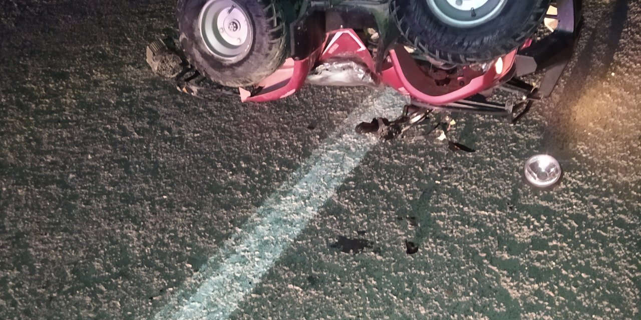 Otomobille Çarpışan Atv Sürücüsü Ağır Yaralandı