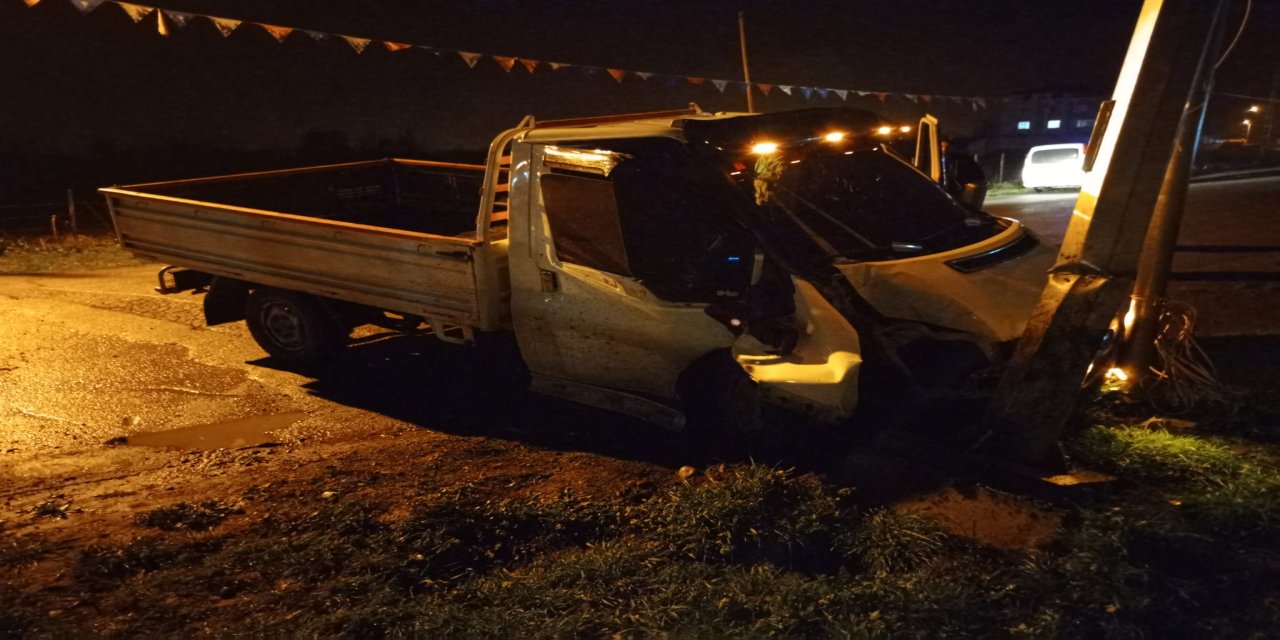 Dur ihtarına uymayan sürücü kaza yapınca yakalandı