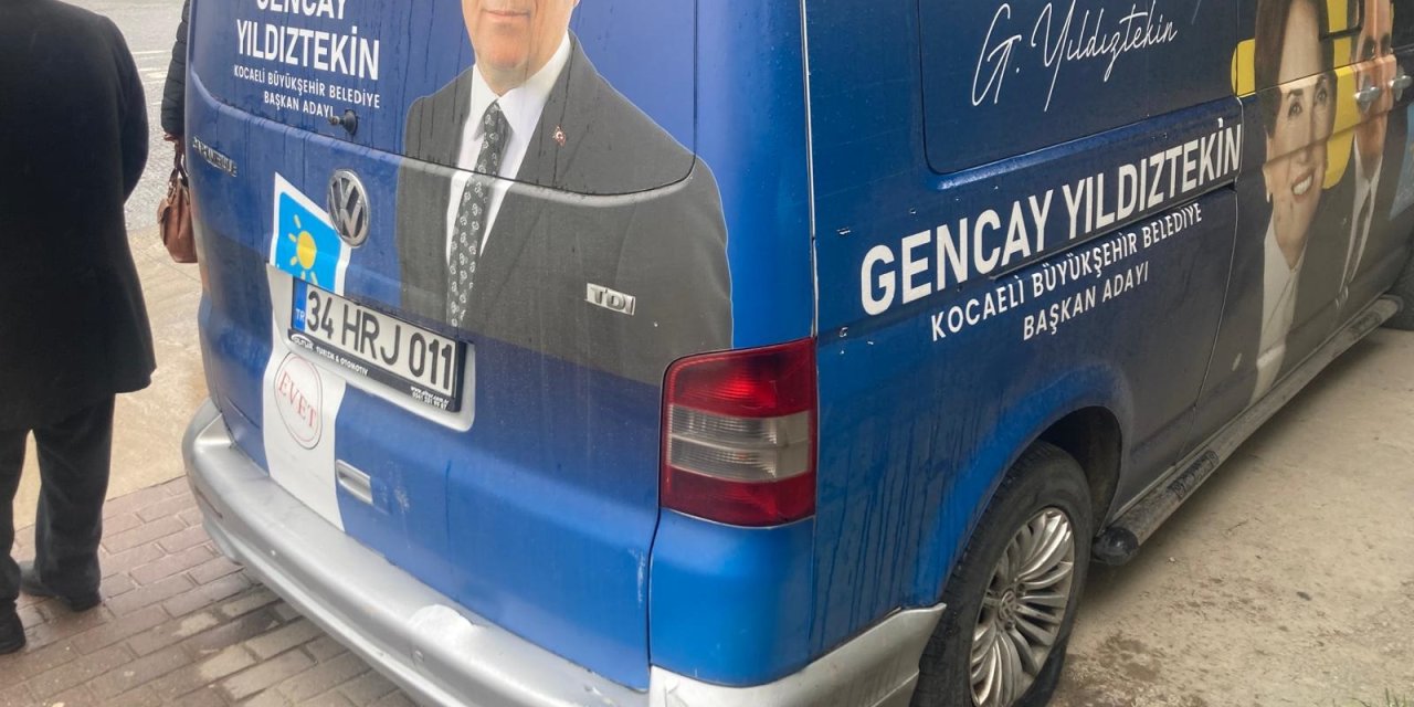 İyi Parti Adayının Seçim Minibüsünün Lastiklerini Kesen 2 Şüpheli Yakalandı