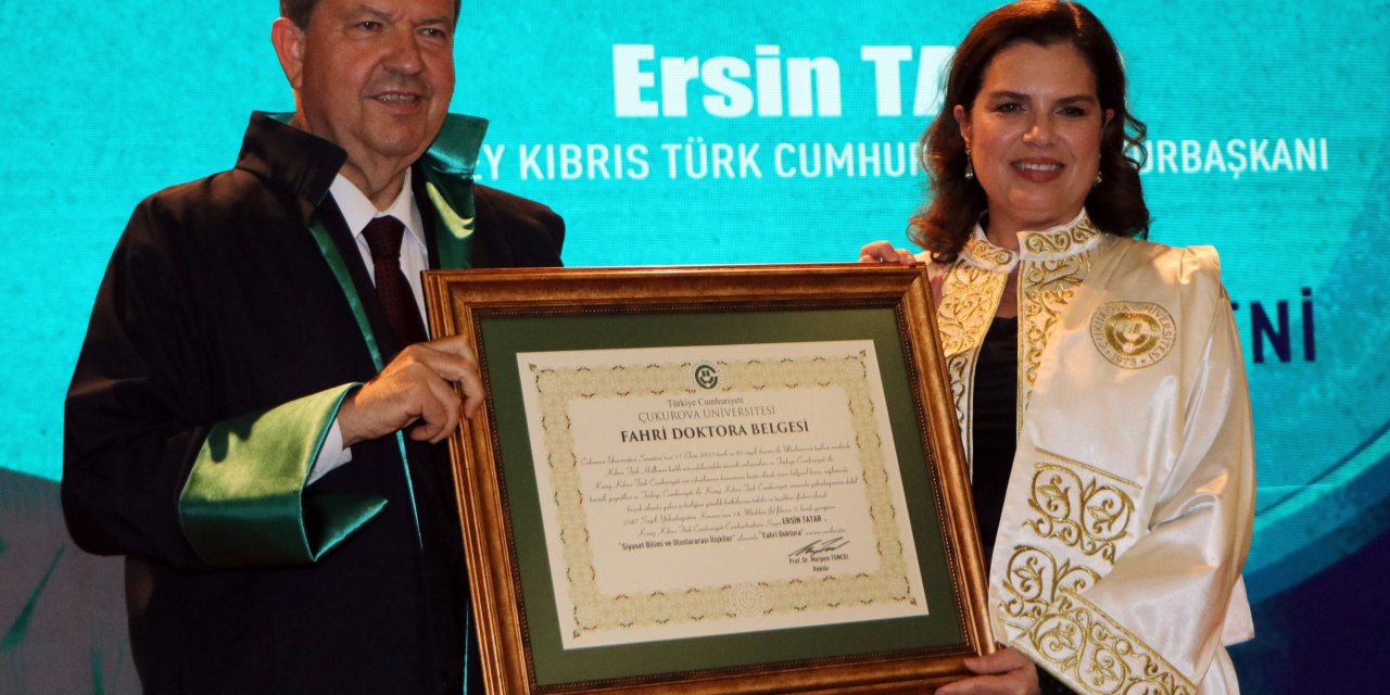 Kktc Cumhurbaşkanı Tatar’a, Çukurova Üniversitesi'nden 'Fahri Doktora'
