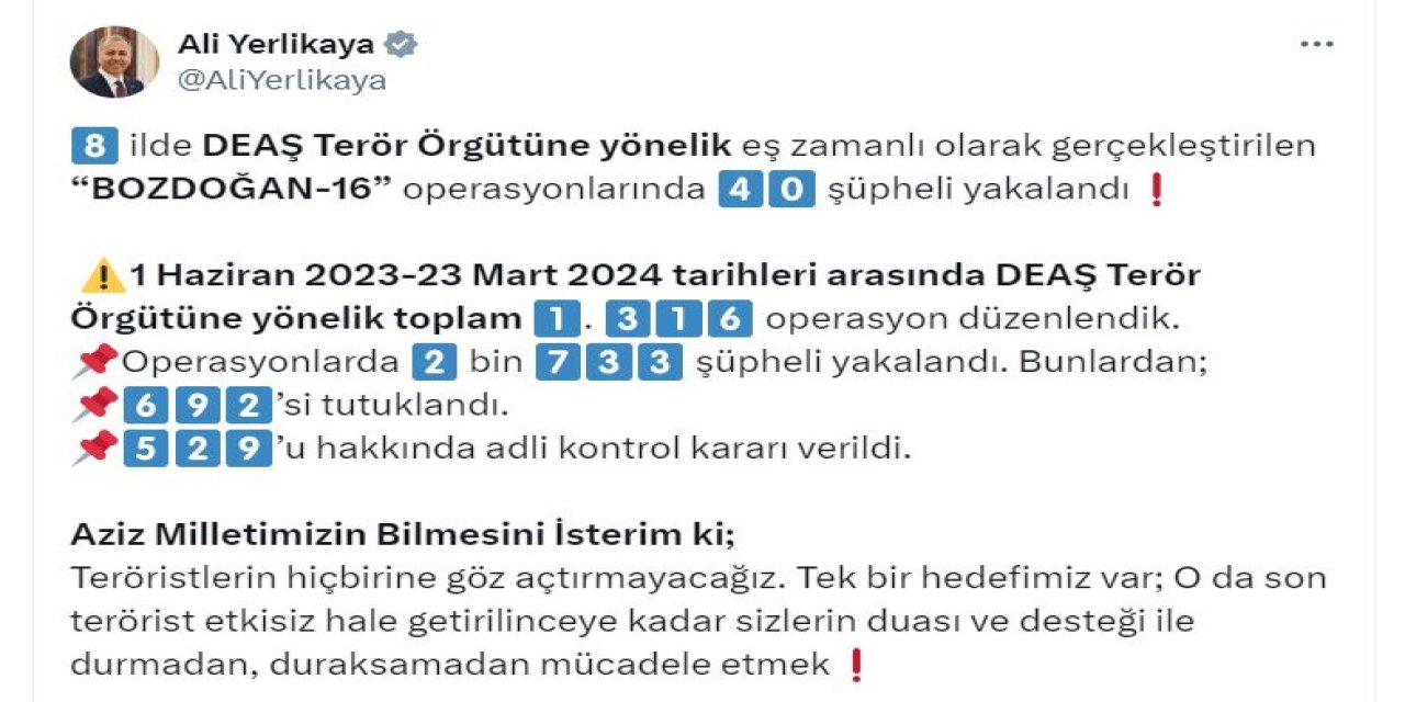 8 İlde Deaş'e Operasyon; 40 Gözaltı