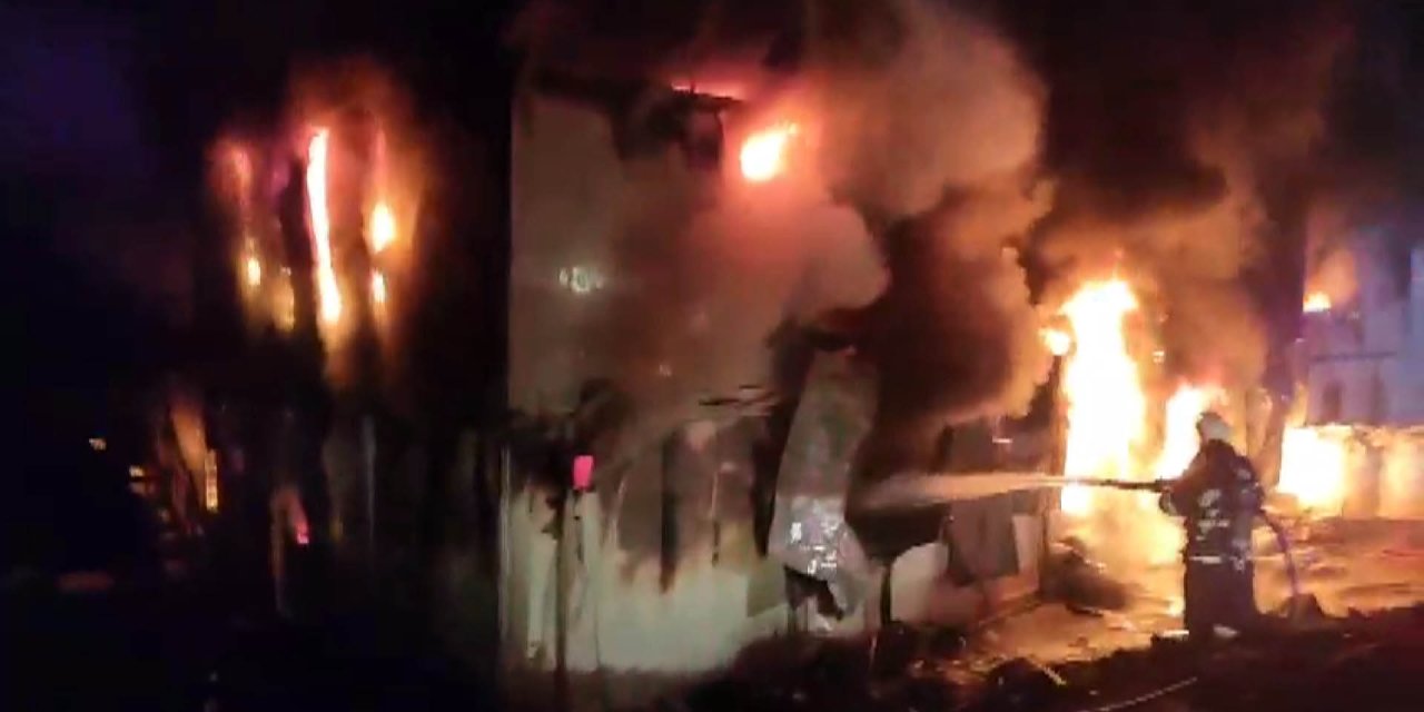 Kahramanmaraş’ta Toki Şantiyesinde Yangın