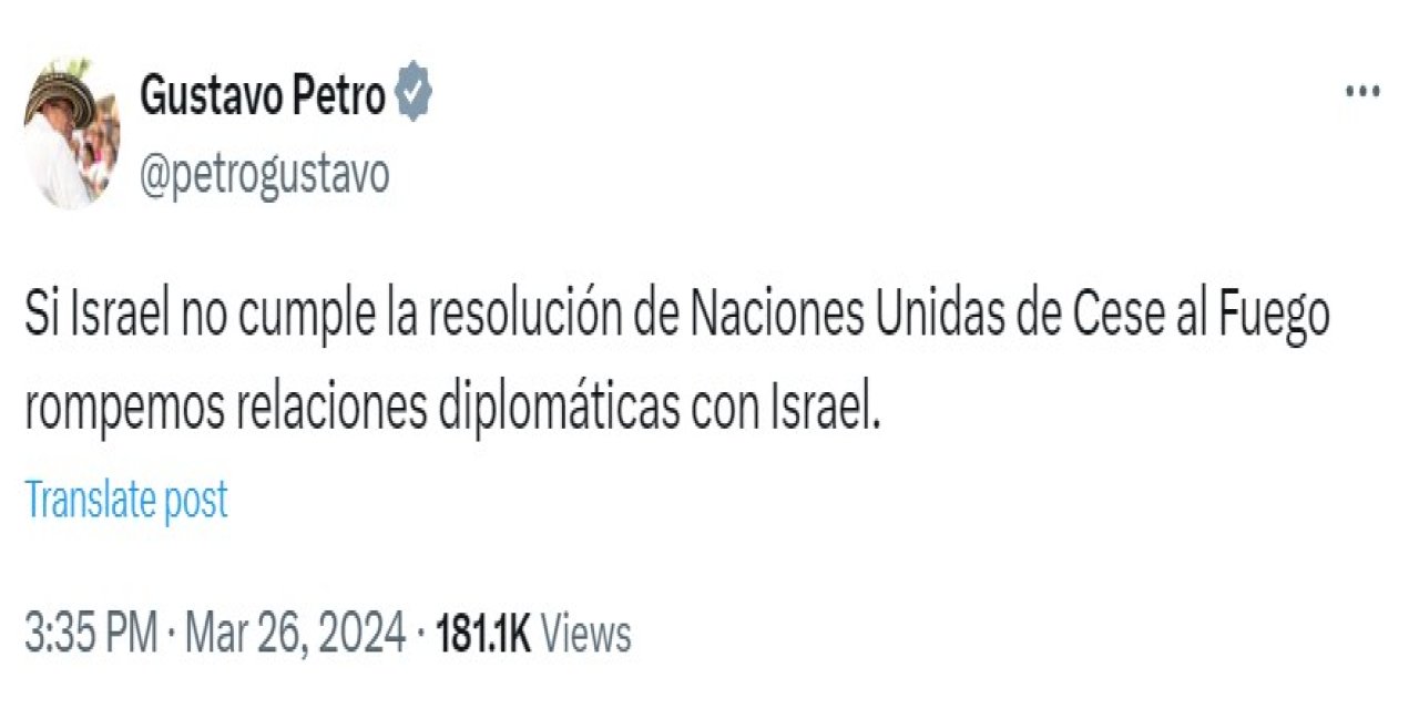 Kolombiya’dan İsrail Açıklaması: İlişkileri Keseriz