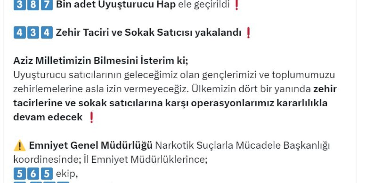 44 İlde Uyuşturucu Operasyonu: 434 Gözaltı