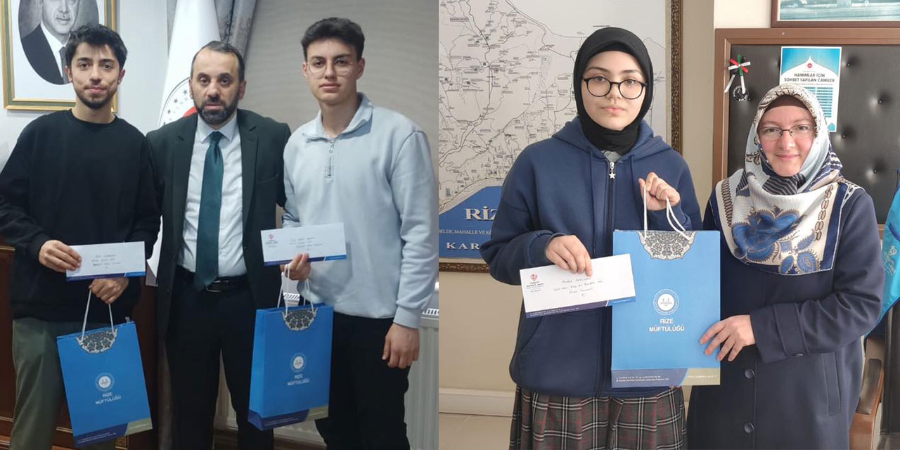 Diyanet İşleri Başkanlığı'nın Düzenlediği Yarışmalarda Rize’de Dereceye Girenler Ödüllendirildi
