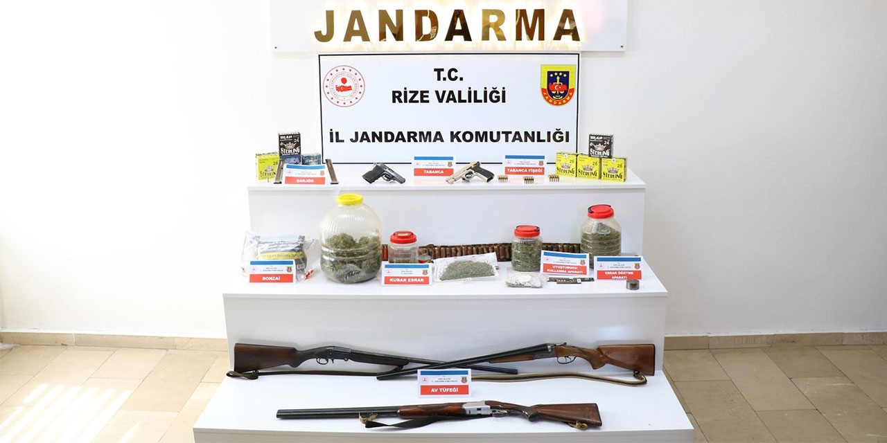 Rize'de Kaçak Silah ve Uyuşturucu Operasyonu
