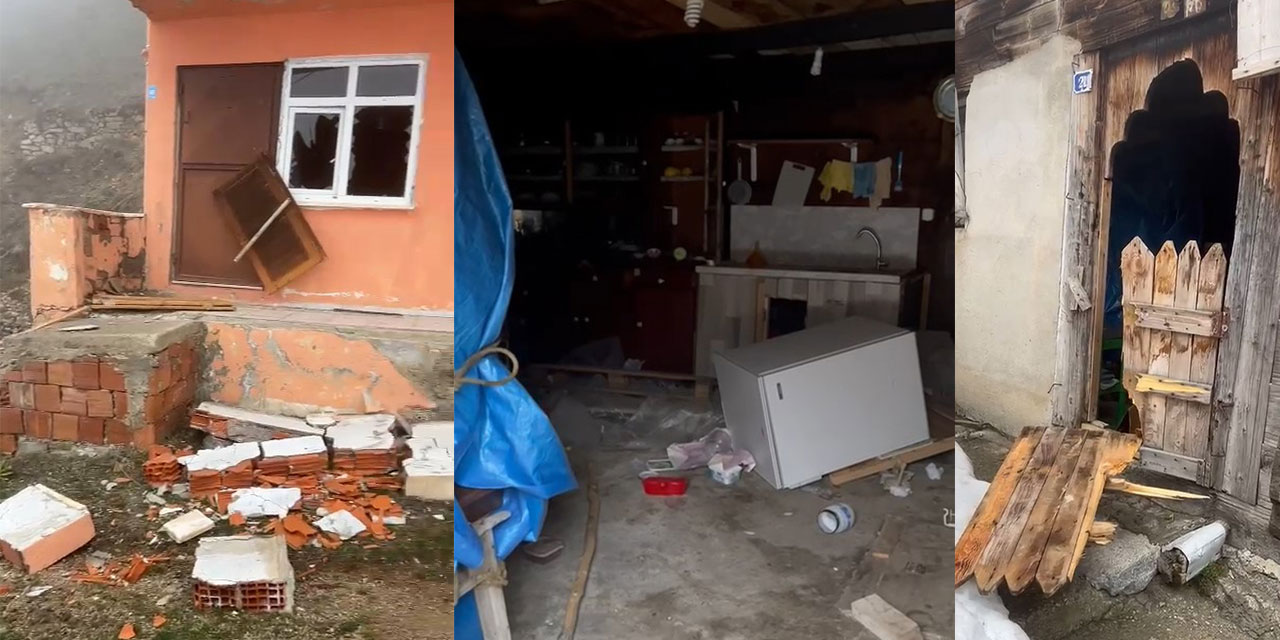 Bayram tatili için geldikleri Rize'de evlerini gördüklerinde şoke oldular