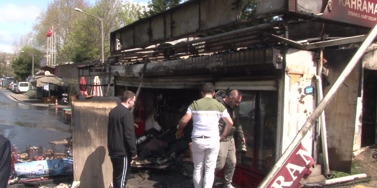 Beykoz’da Büfe Alev Alev Yandı