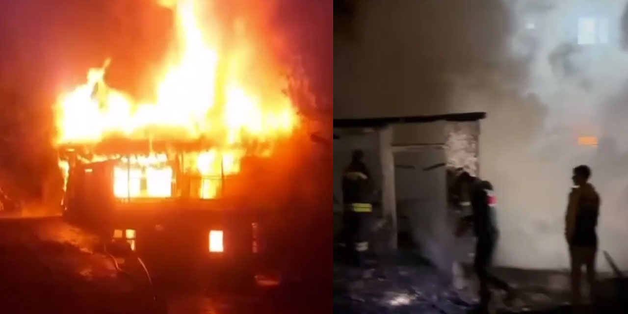 Rize'de 2 Katlı Ahşap Evde Yangın