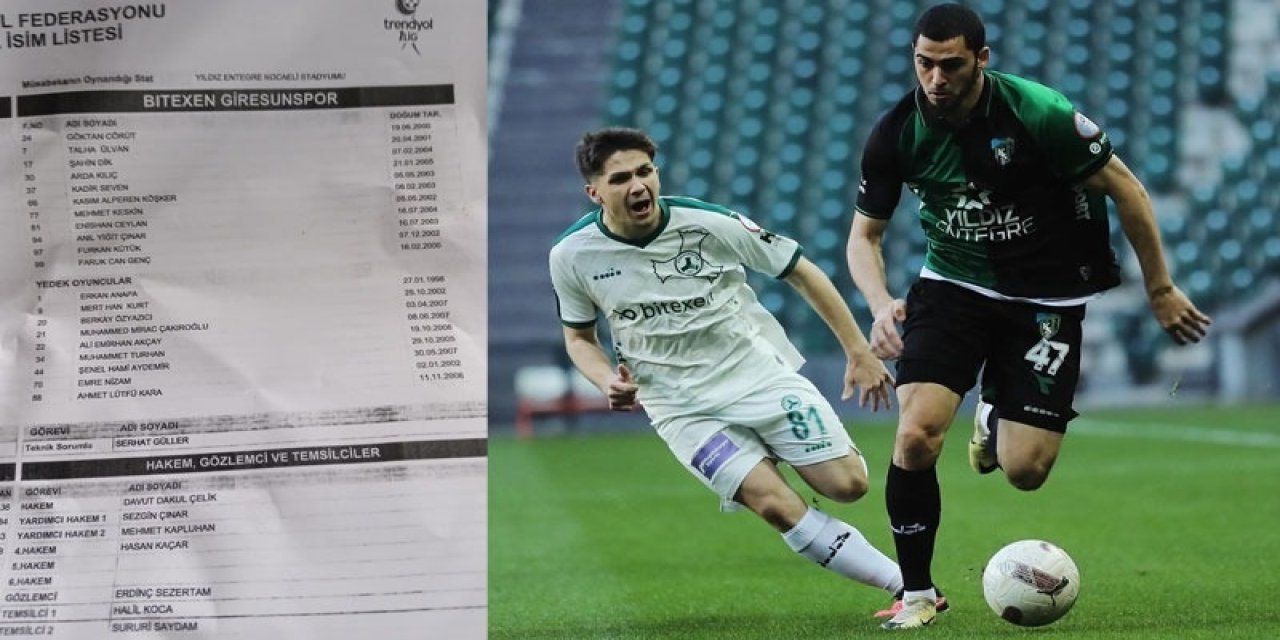 Kocaelispor- Giresunspor Maçında Esame Listesi Krizi