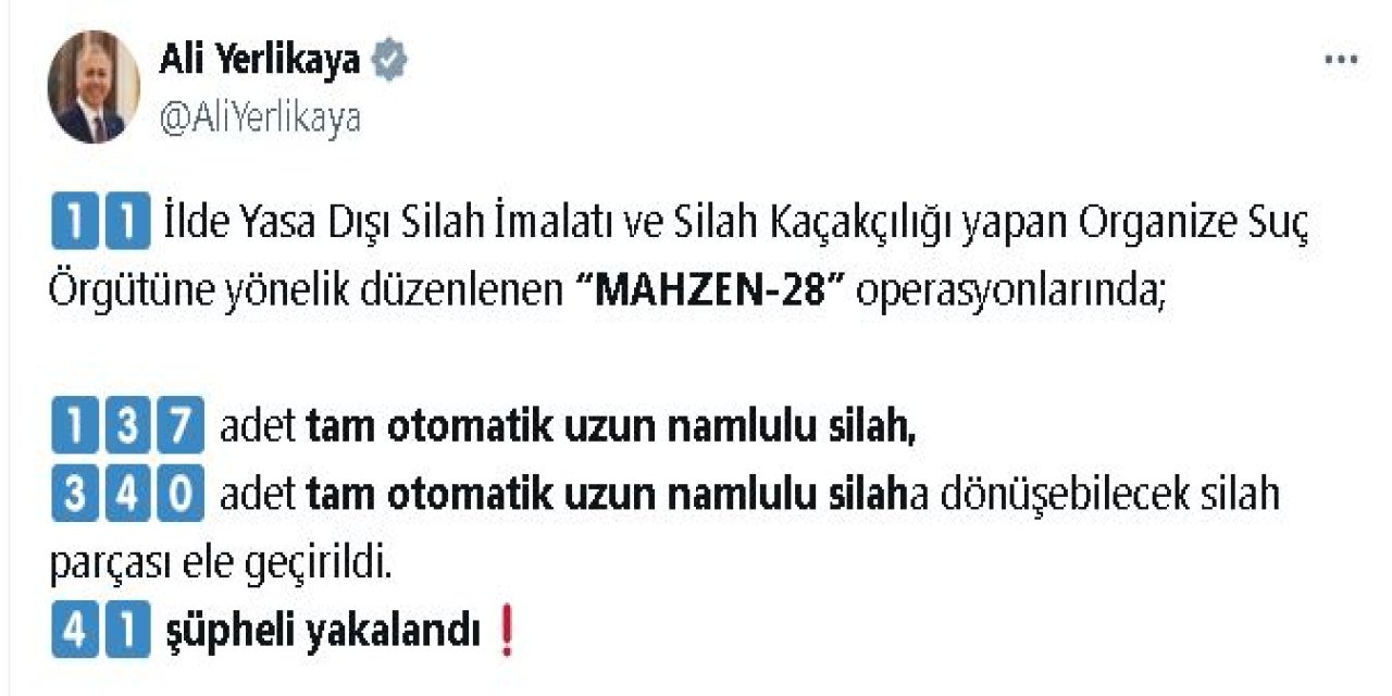 11 İlde Silah Kaçakçılığı Operasyonu; 41 Gözaltı