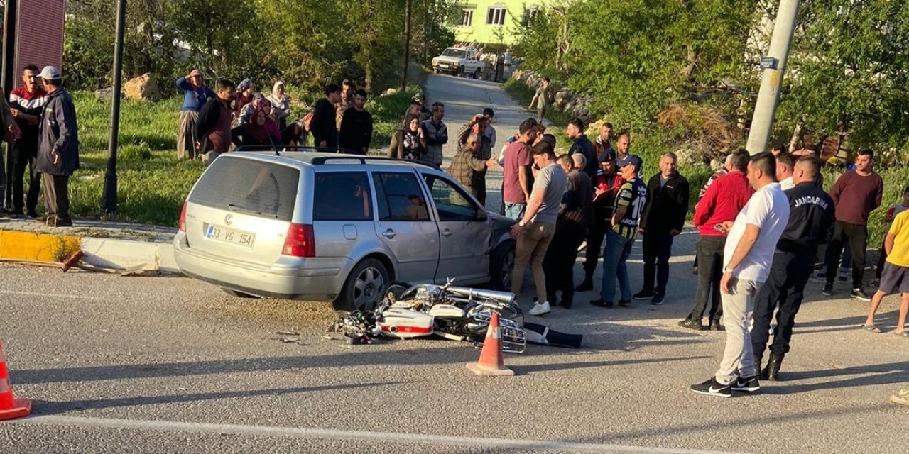 Motosiklet İle Otomobil Çarpıştı: 2 Yaralı