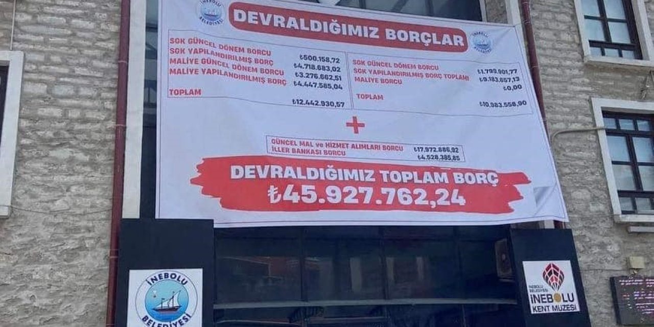 Belediye Başkanı Devralınan Borçları Belediye Binası Duvarına Astırdı
