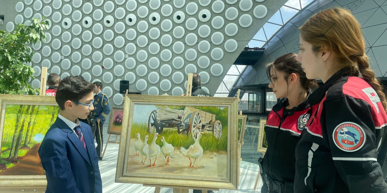 Şehit Polisin Oğlunun Resimleri, Sergiye Çıktı