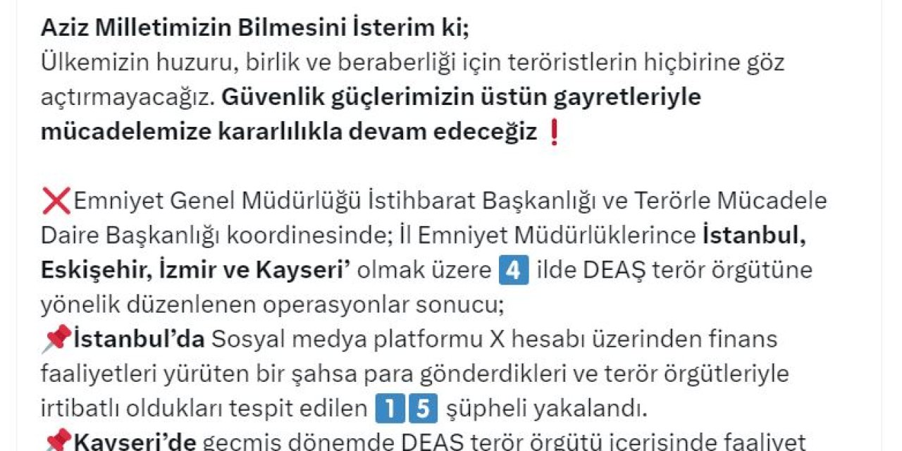'Bozdoğan-27' Operasyonlarında 36 Deaş Şüphelisi Yakalandı
