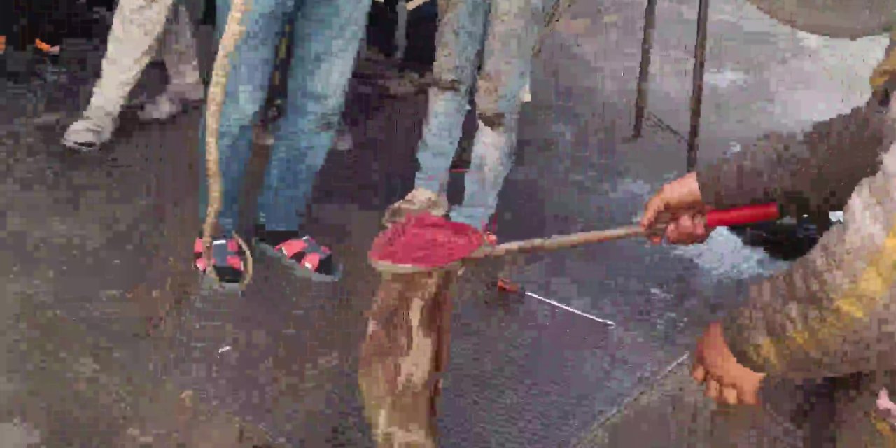 Hafif Ticari Aracın Motoruna Giren Yılanı İtfaiye Ve Tamirciler Çıkardı