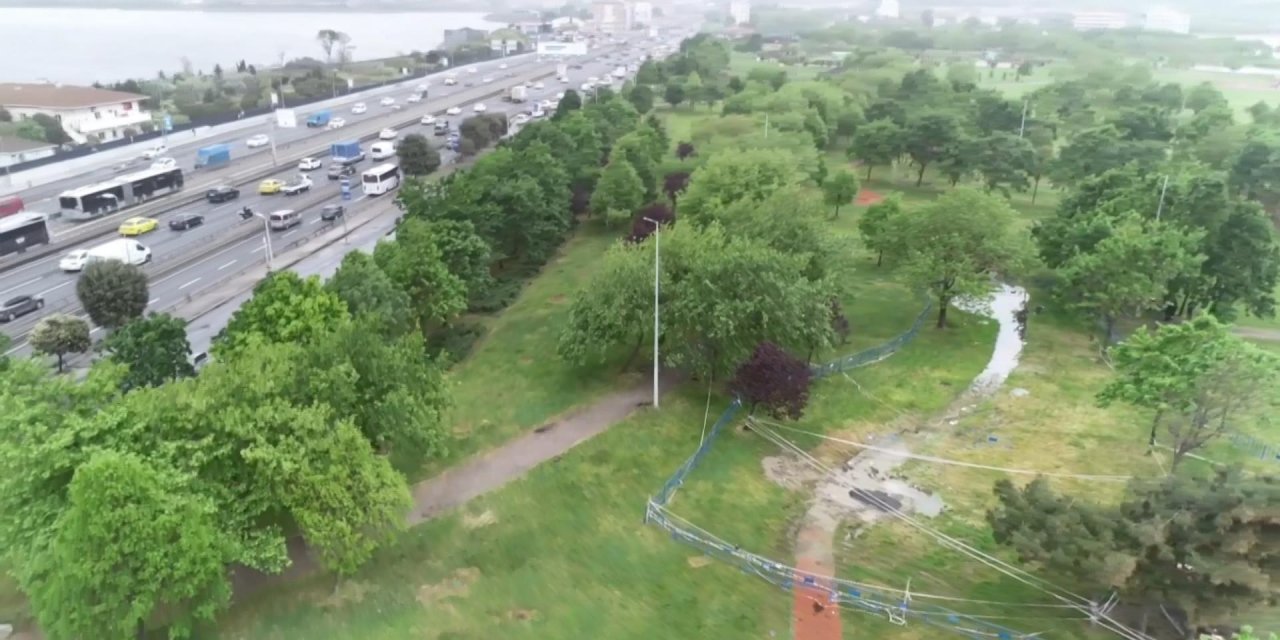 İstanbul - Edanur'un Boğulduğu Noktada Bariyerli Önlem Devam Ediyor (Havadan Görüntülerle)