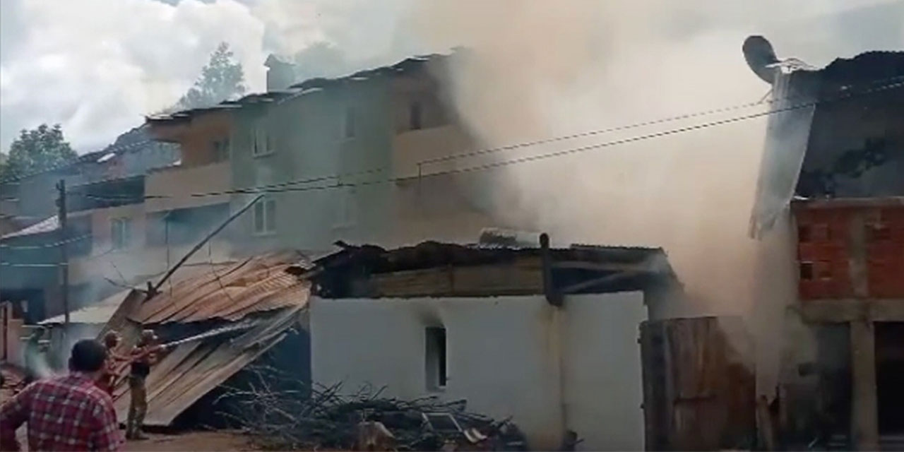 Pazaryolu’nda korkutan yangın 10 ev kullanılamaz hale geldi