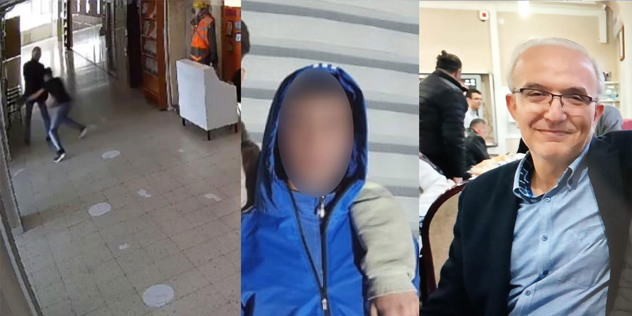 Pusu Kurup Beklediği Öğretmenini Bıçaklayan Öğrenci Kamerada