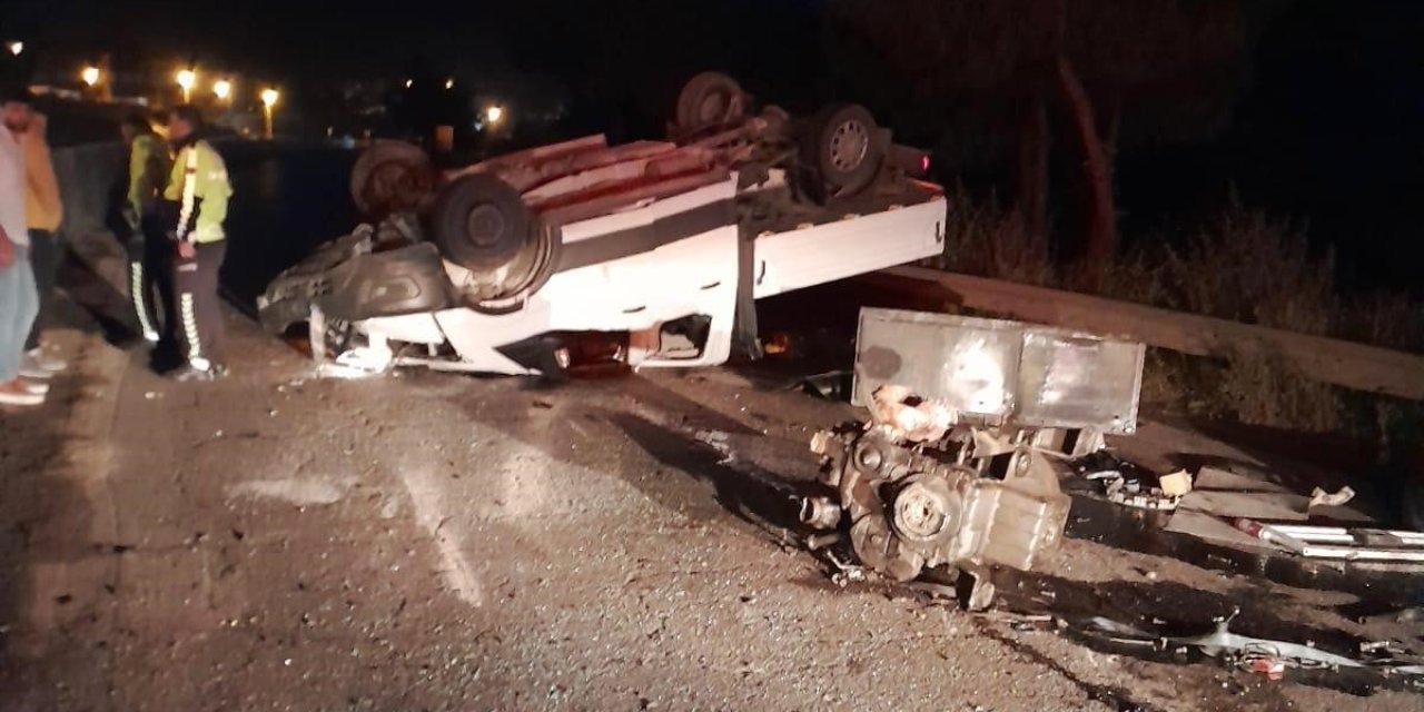 Hatay’da Ters Dönen Kamyonetin Sürücüsü Yaralandı