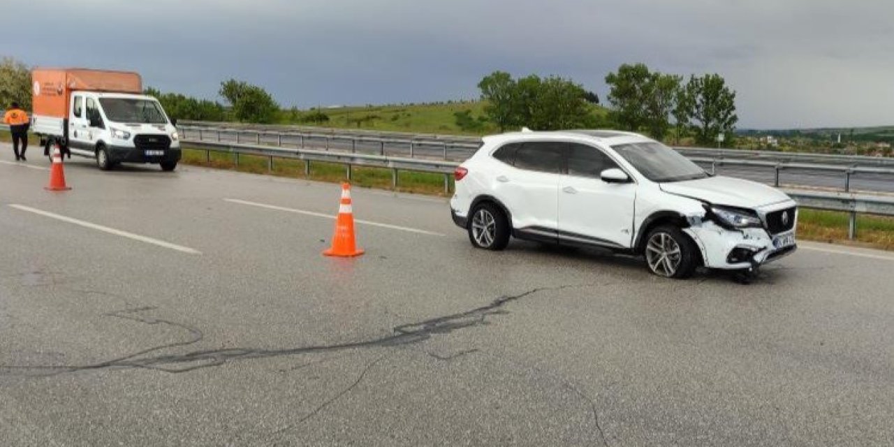 Babaeski’de Maddi Hasarlı Trafik Kazası