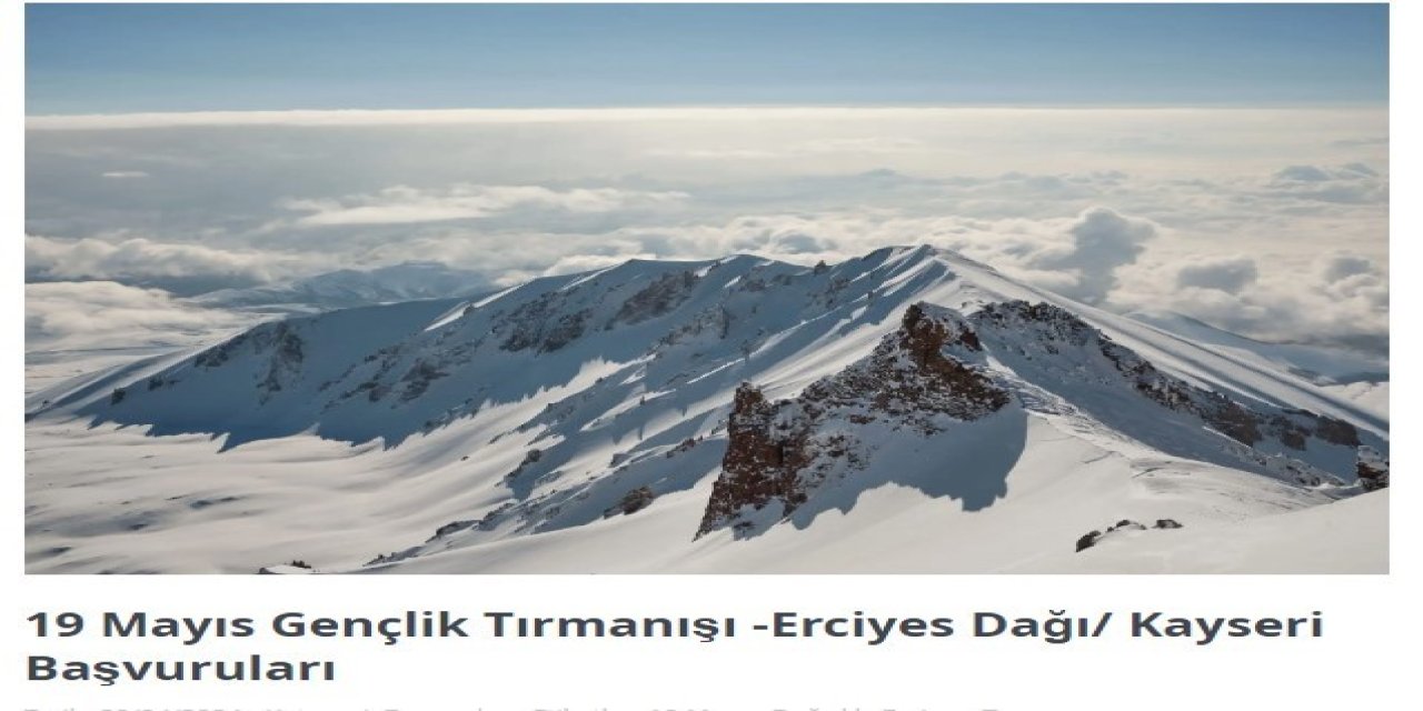 19 Mayıs Erciyes Tırmanışı İçin Başvurular Başladı