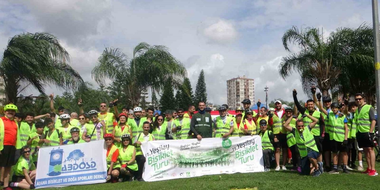 Adana’da Bisiklet Tutkunları ‘Sağlığın Keyfini Bisikletle Sürelim’ Sloganıyla Pedalları Çevirdi