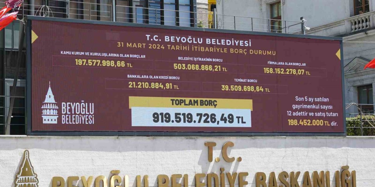 Beyoğlu Belediyesi’nin Borcu Dijital Ekranlara Yansıdı