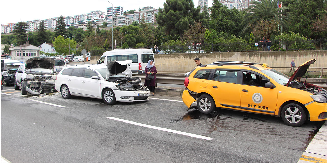 Trabzon’da 6 araçlı zincirleme kaza 3 yaralı