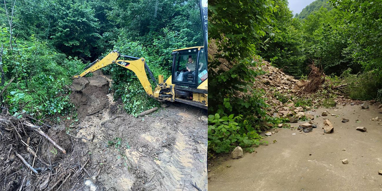 Rize'de heyelan nedeniyle kapanan 5 köy yolu ulaşıma açıldı
