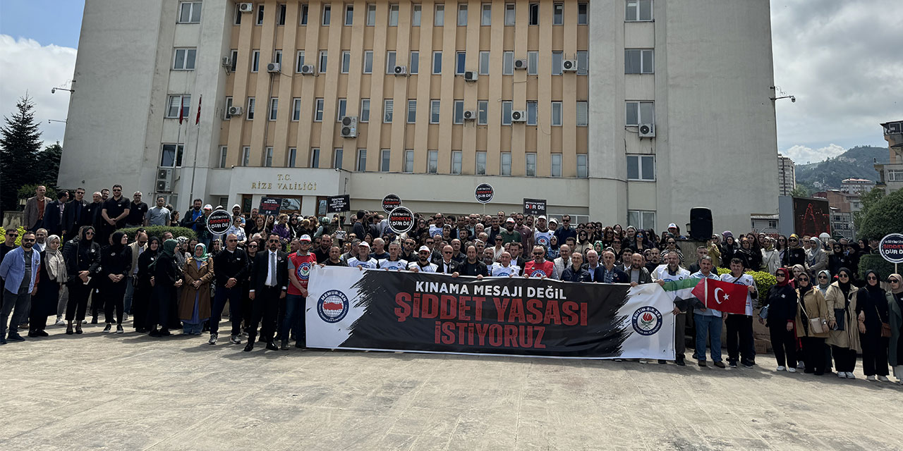 Rize'de eğitim sendikalarından okul müdürünün öldürülmesine tepki