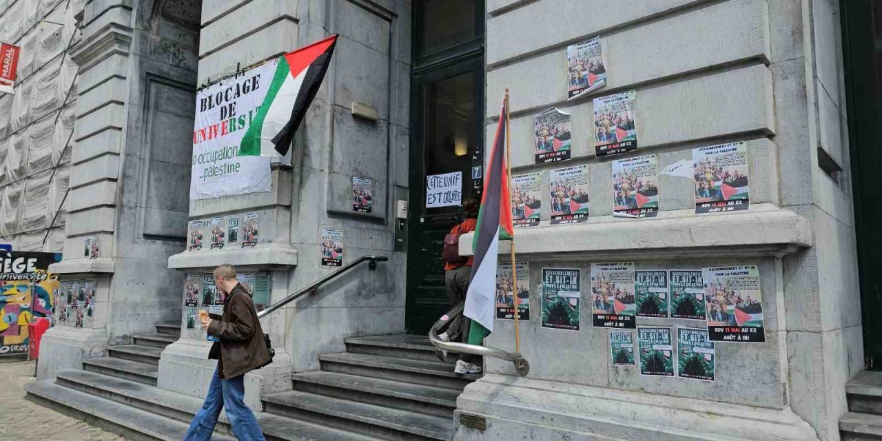 Belçika’daki Liege Üniversitesi’nde Gazze’ye Destek Gösterisi