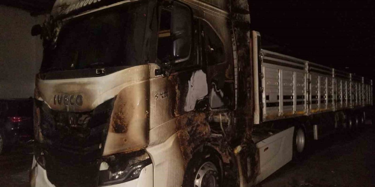 Park Halindeki Tır Alev Alev Yandı