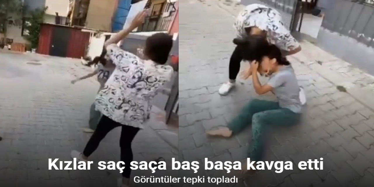 İzmir’de kızlar saç saça baş başa kavga etti, o anlar kameraya yansıdı