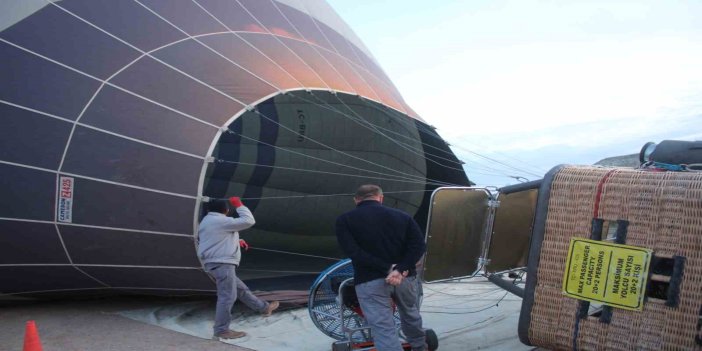 Kapadokya’da balonlara rüzgar engeli