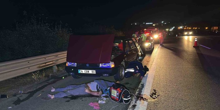 Emniyet şeridinde arıza yapan otomobile tır çarptı: 1 ölü, 3 yaralı