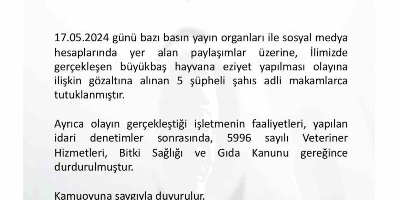 Amasya’da Hayvana Eziyet Edilen Tesisin Faaliyetleri Durduruldu