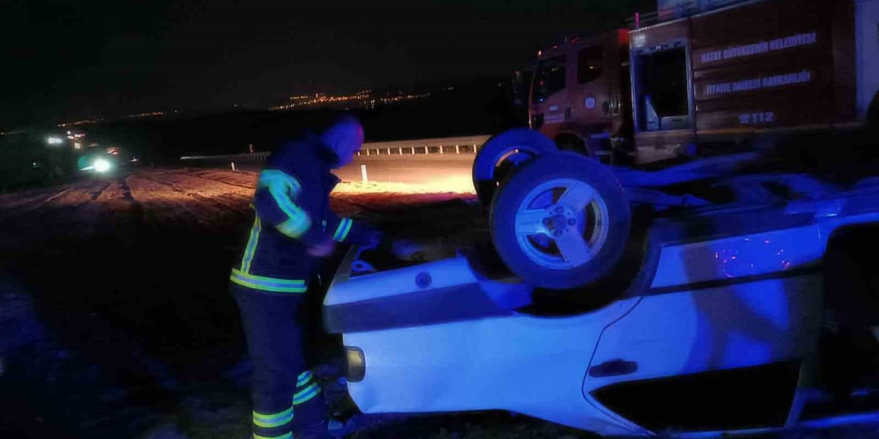 Takla Atan Aracın Sürücüsü Yaralandı