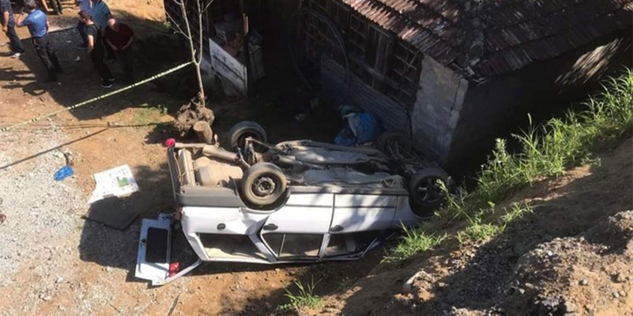 Ordu'da otomobil, evin bahçesine düştü 3 ölü, 2 yaralı