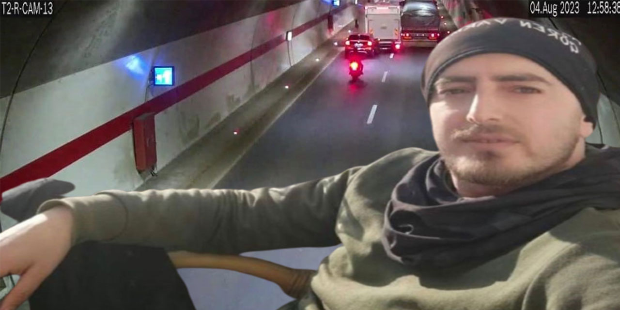 Tünel içinde hatalı sollama yapan kamyon kazaya sebeb oldu, o anlar tünel kameralarına yansıdı